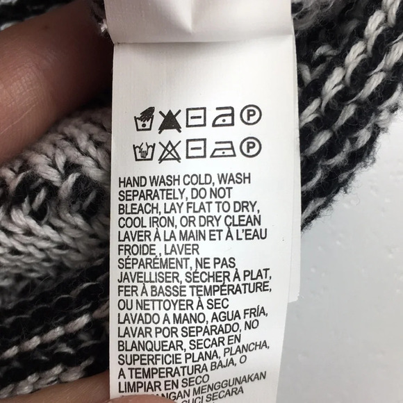 Lucky Brand Black White Jacquard Knit Sweater - Picture 11 of 12